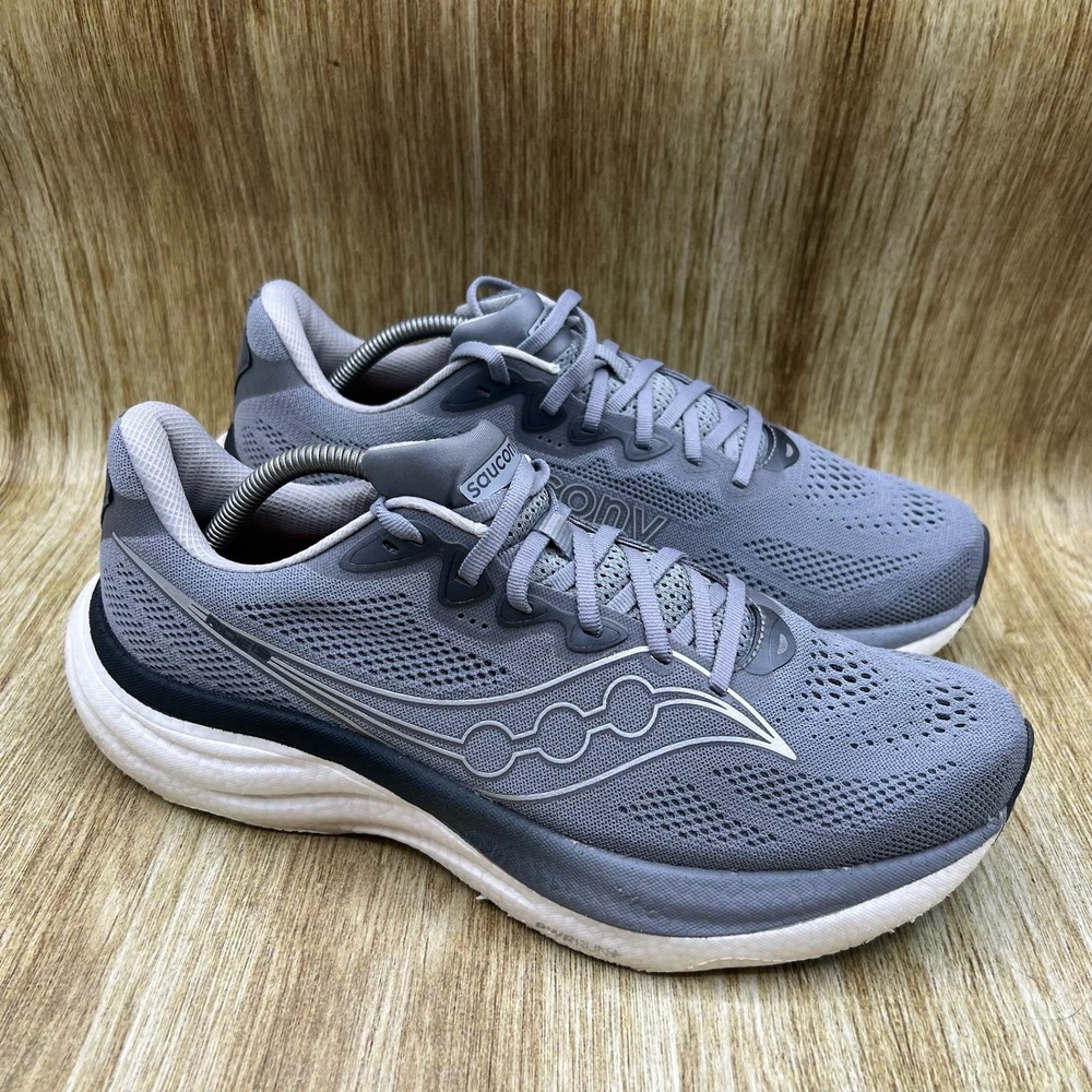 Saucony‎ Ride 19 Running Shoes Men's Size 10.5 Grey Mesh Sneakers S21055-106